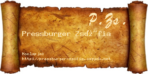 Pressburger Zsófia névjegykártya
